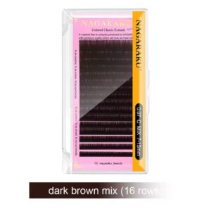 Ciemno - brązowe DARK rzęsy Nagaraku MIX 16 pasków