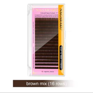 Jasno - Brązowe rzęsy Nagaraku MIX 16 pasków